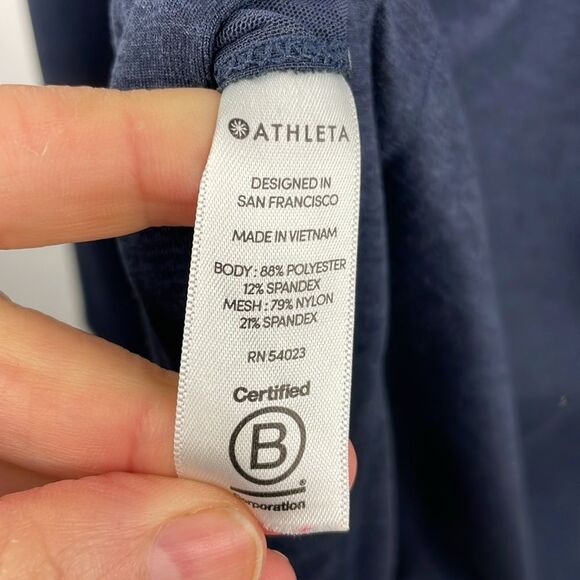 Athleta Dark Blue Hooded Long Sleeve Top women’s size Small - Picture 7 of 10